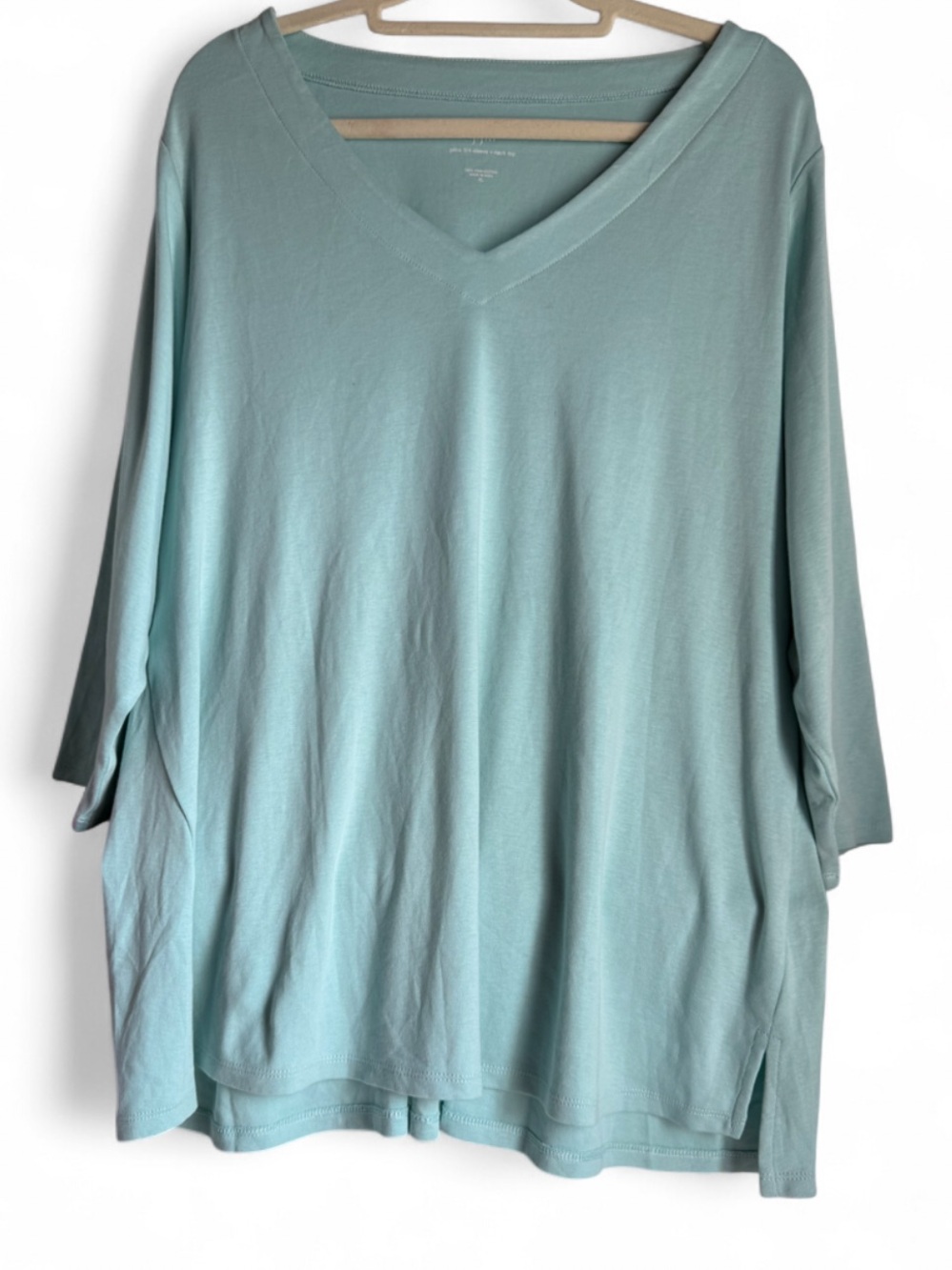 J. Jill Relaxed V-Neck Long Sleeve Top in Seafoam